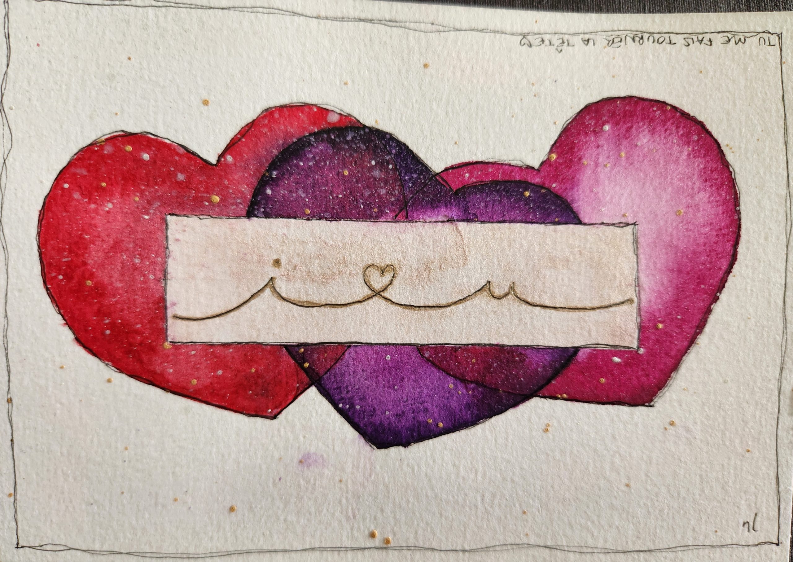 Carte aquarelle I love U